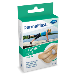 DermaPlast® Protect Plus pansement adhésif Family, strips emballés individuellement 3 grandeurs assorties