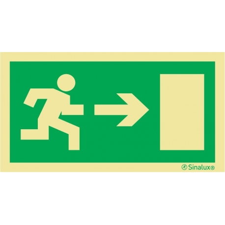Signalisation Sortie porte à droite, 1200 x 600mm
