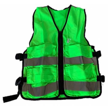 Gilet d'évacuation vert avec 4 poches, S - M