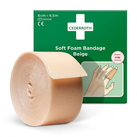 Pansement exempt de colle Cederroth, 4.5 m x 6 cm - beige