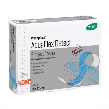 Pansement de doigts Weroplast® AquaFlex Detect, 18 x 2.5 cm, 50 pces