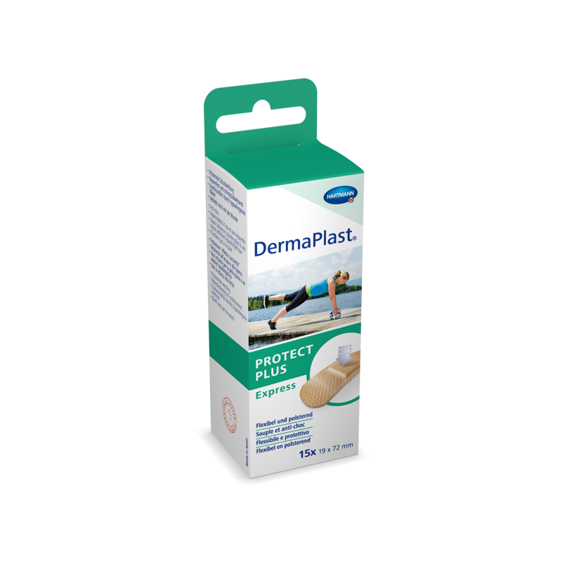 DermaPlast® Protect Plus Pflaster Express Packung Strips, einzeln verpackt  19 mm x 72 mm - Samaritains Valais romand - Shop