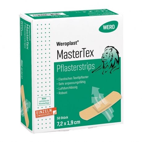 Strips de pansement Weroplast® MasterTex, 7.2 x 1.9 cm, 10 pièces