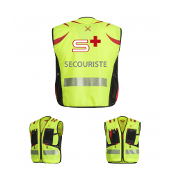 Weste MONTURA OPERATOR BASIC 2.0 VEST mit S+ Logo und SECOURISTE Schriftzug in reflektierendem Grau