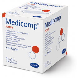 Compresses Medicomp® extra 6 plis stériles 5 x 5 cm, 25 x 2 pièces