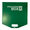 Box d'évacuation verte en acier, vide