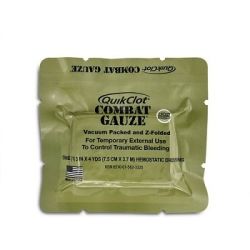 QuikClot Combat Gauze Z-Fold - CE, 7.5cm x 3.7m - stérile