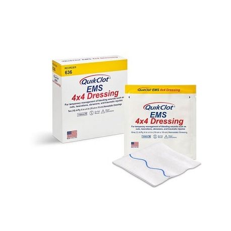 Compresse hémostatique QuikClot® EMS 10x10cm - 10 pièce