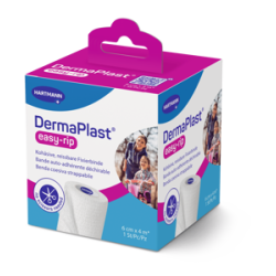 DermaPlast® easy-rip, bande de fixation et de soutien cohésive et déchirable blanc 6 cm x 4 m