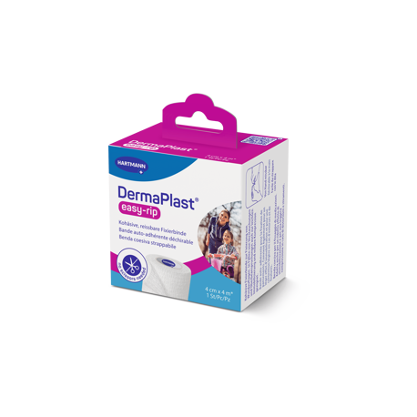 DermaPlast® easy-rip, bande de fixation et de soutien cohésive et déchirable blanc 6 cm x 4 m