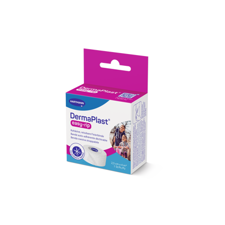 DermaPlast® easy-rip, bande de fixation et de soutien cohésive et déchirable blanc 6 cm x 4 m