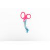 Ciseaux à habits rose avec lame arc-en-ciel